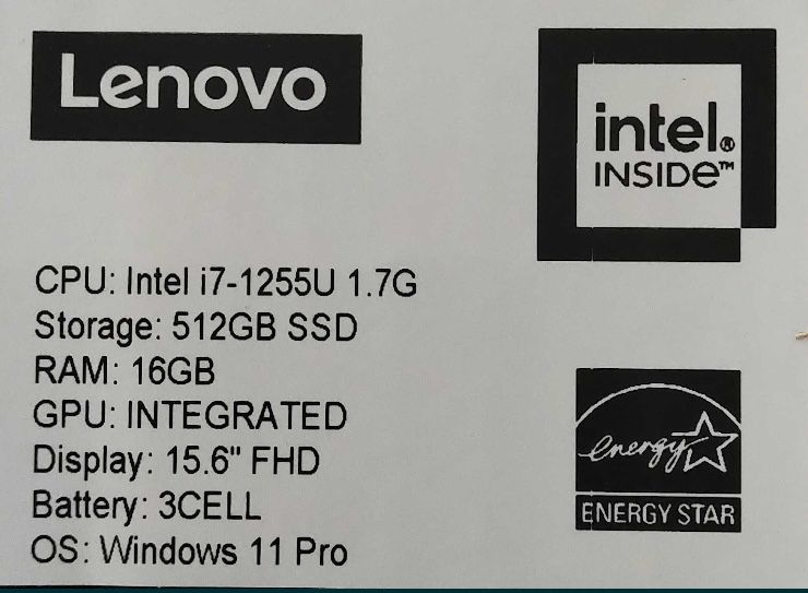 Pc portátil lenovo thinkbook Intel i7-1255U 1.7G