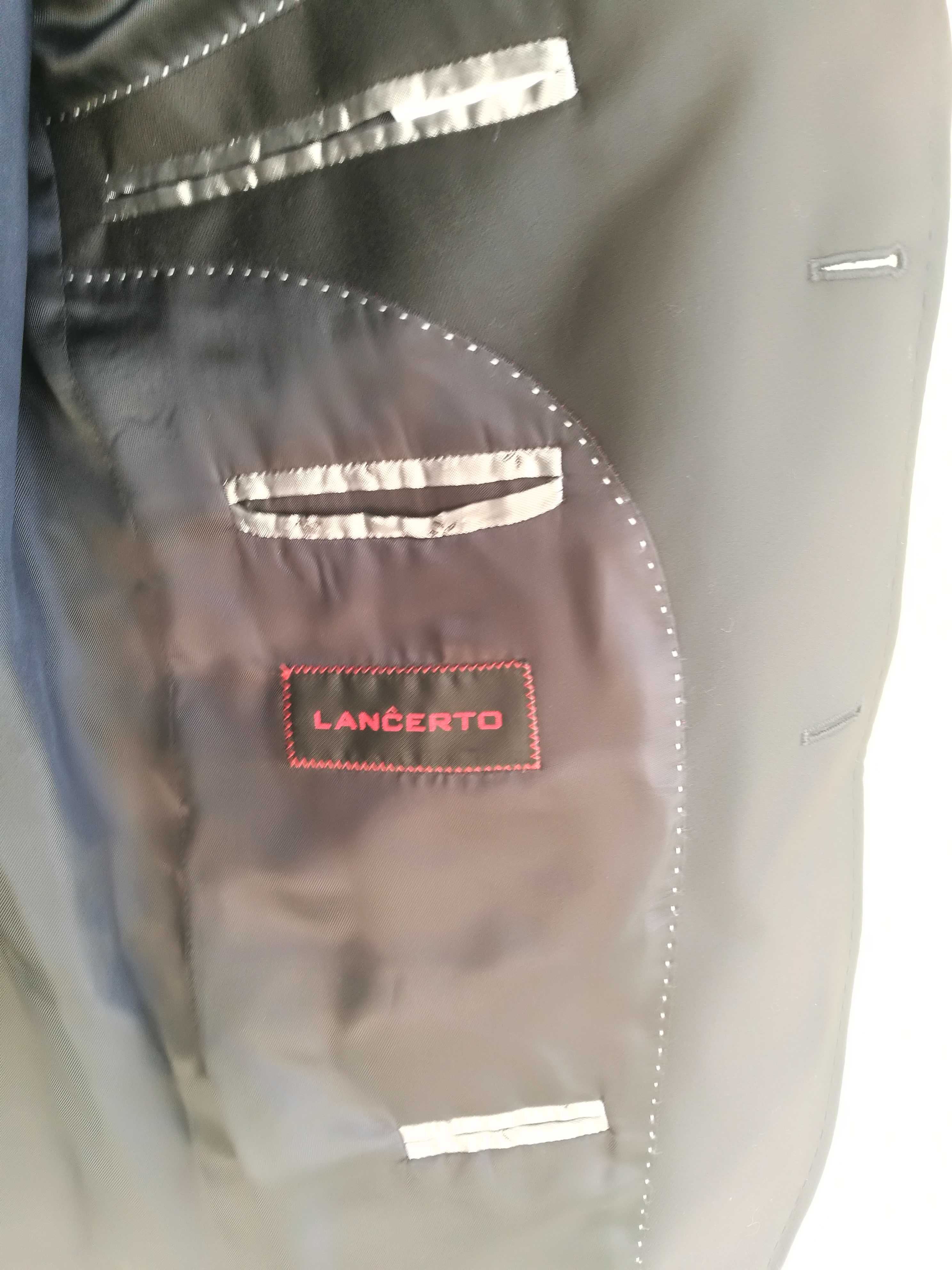 Czarny elegancki garnitur męski LANCERTO 170/100 90% wełna