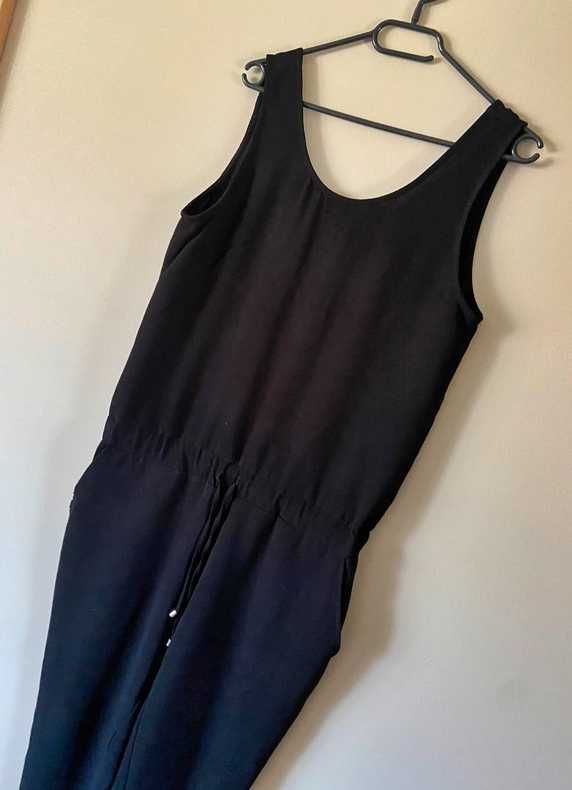 Czarny dlugi kombinezon oversize basic modny xl 42 44 +size plus size