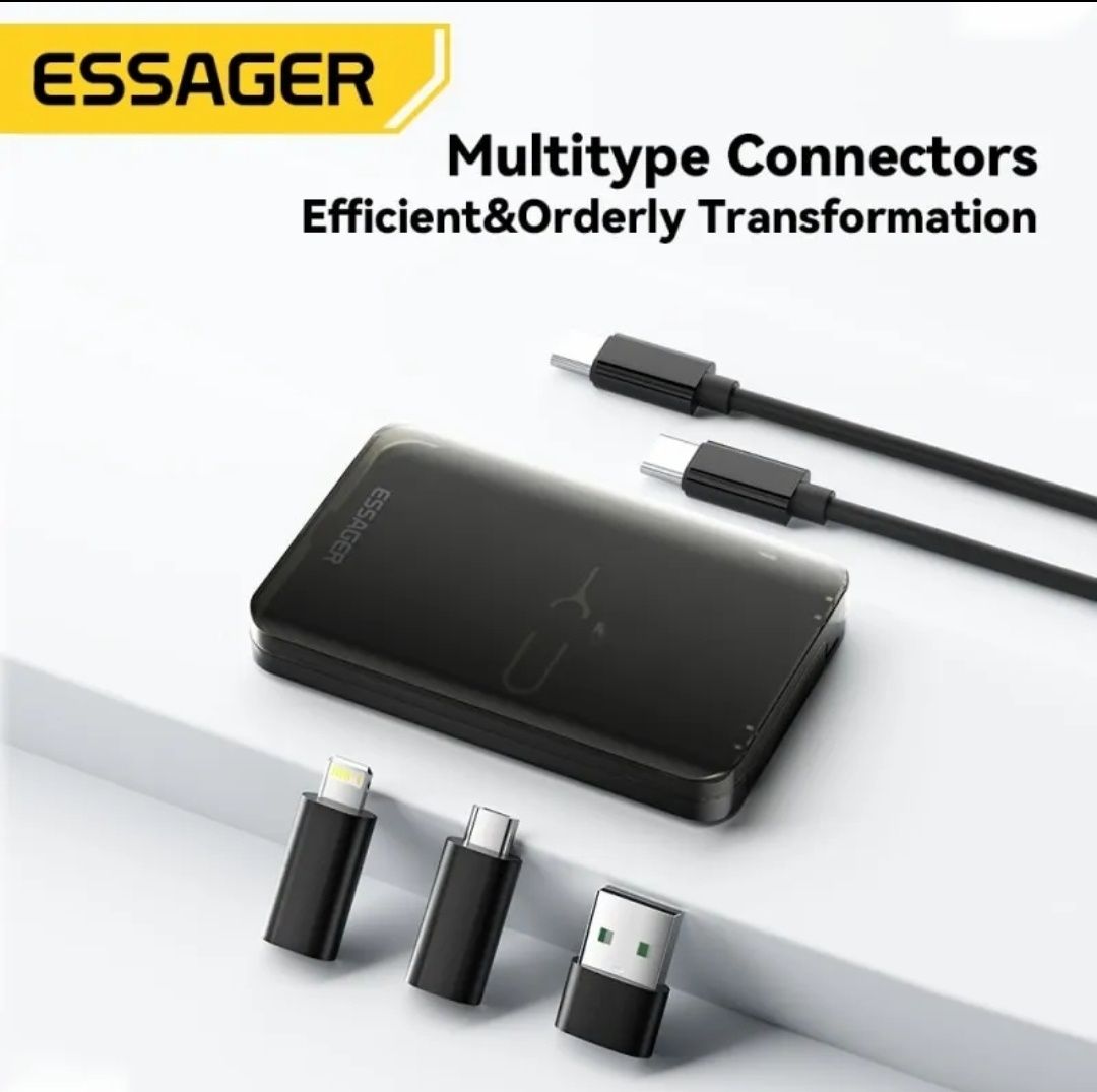 Essager 4 в 1 usb type c Micro USB lightening органайзер es otg 12