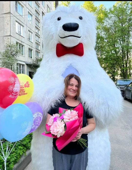Белый мишка Запорожье заказать на день рождения медведь