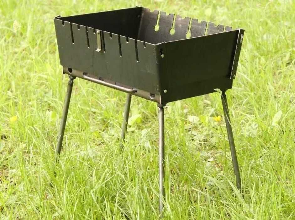 Раскладной мангал 3️⃣мм на 8 шампуров + 8 шампуров (ручка металл). 3мм