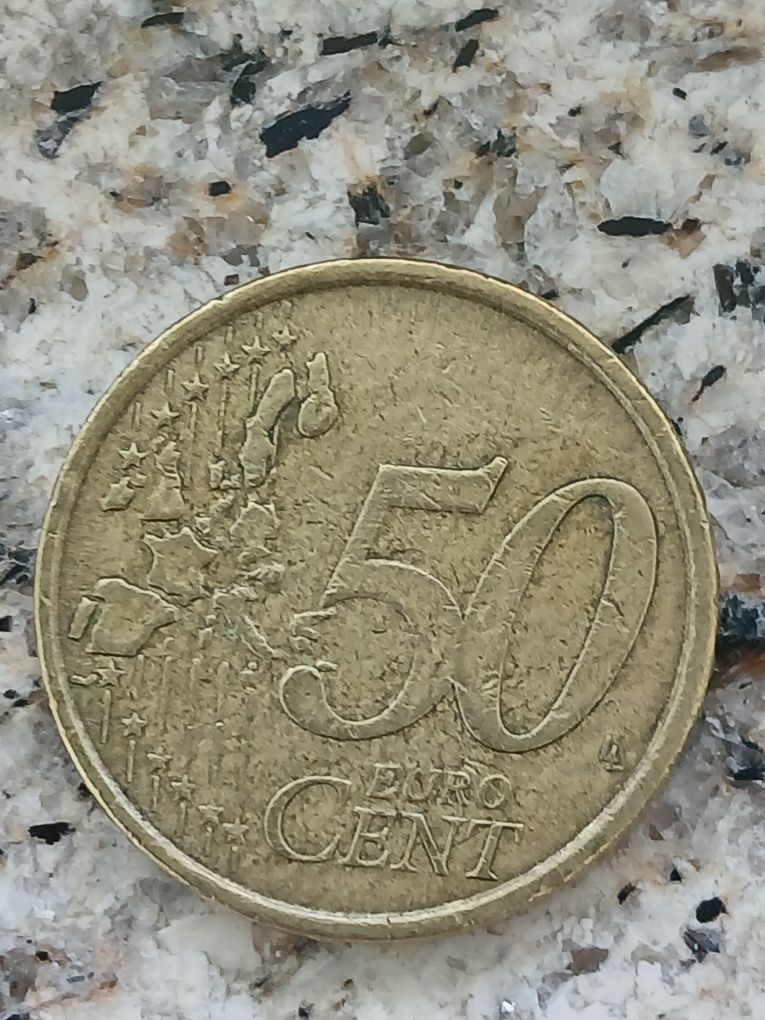 Moeda rara 0,50 cêntimos Itália 2002