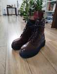 burgrundowe sznurowane botki damskie New Yorker 39