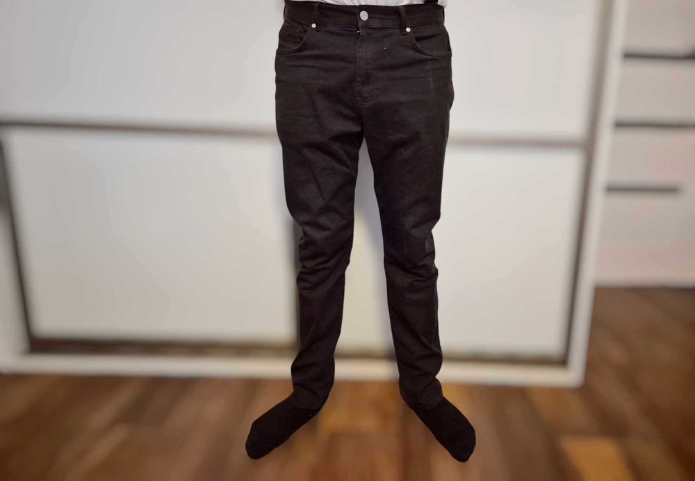 Spodnie czarne jeansy męskie H&M r. 32 bawełna