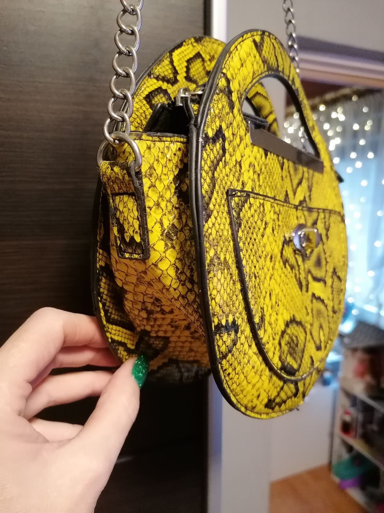 Primark torebka żółty wąż