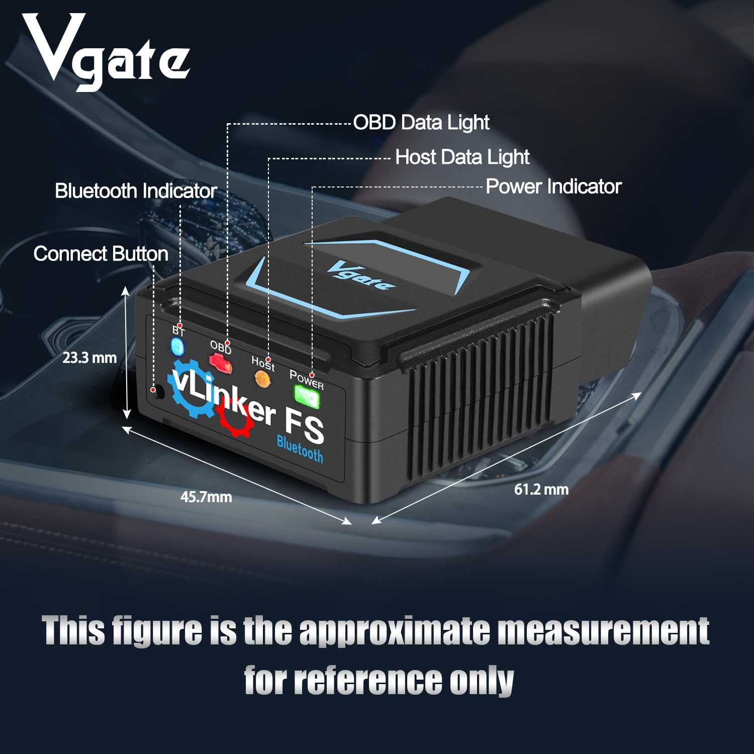 Tester OBD Vgate vLinker FS Android/IOS MFI Ford FORScan MS CAN