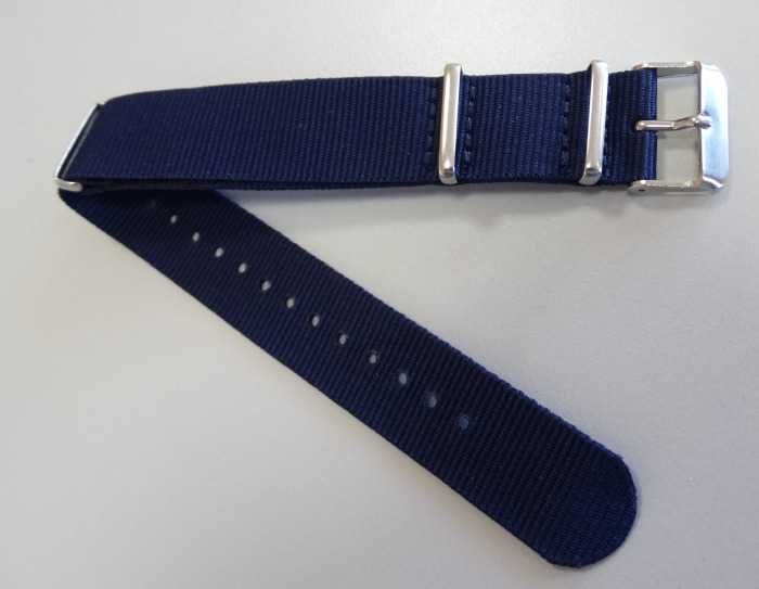 Pasek NATO 20mm granatowy do zegarka nylonowy parciany strap