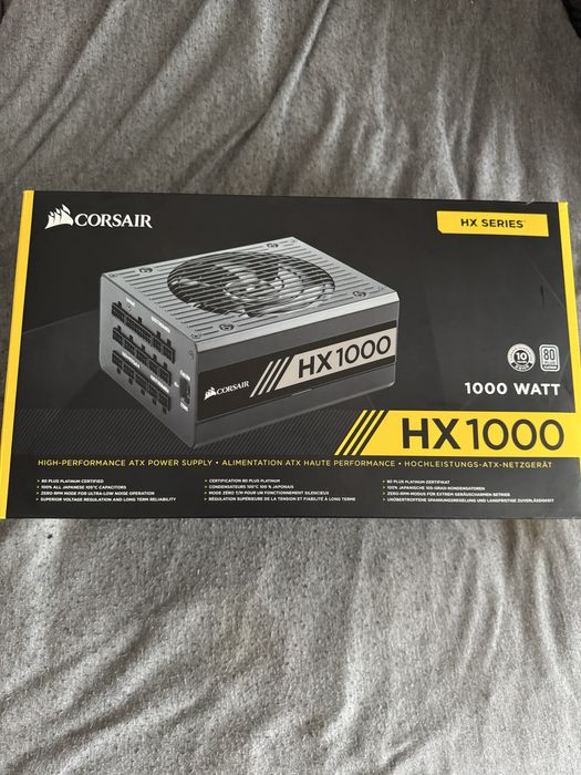 Corsair HX1000 — zasilacz 1000 W 80+ Platinum, w pełni modularny