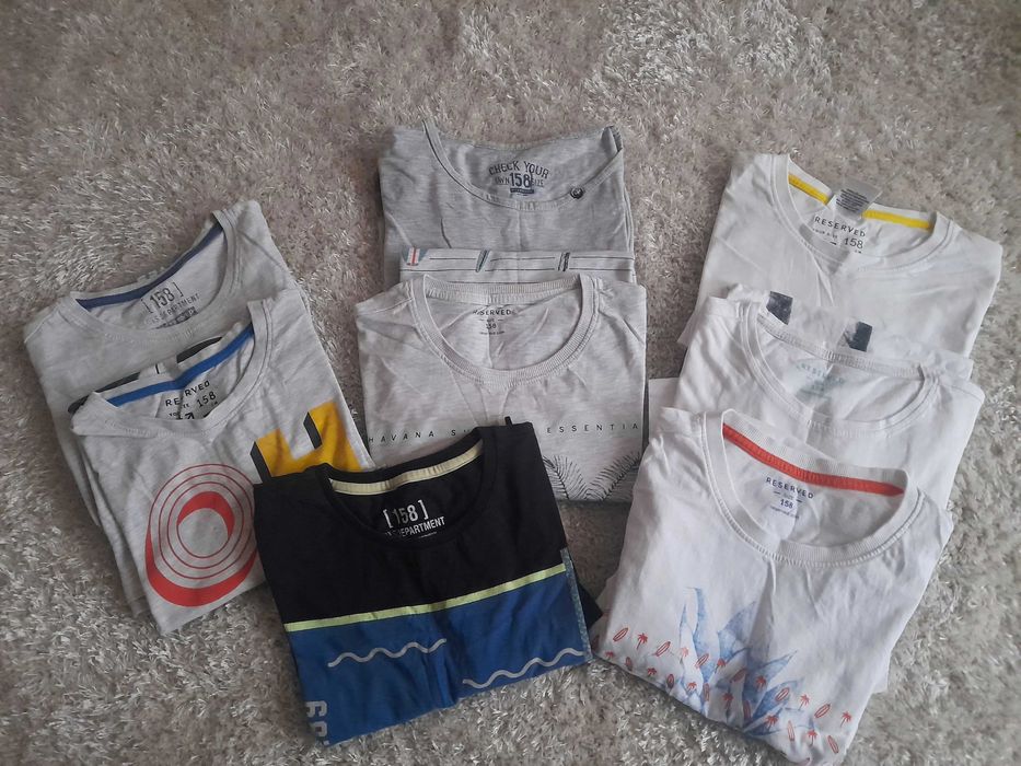 T-shirty chłopięce Reserved rozmiar 158 cm paczka 8 sztuk