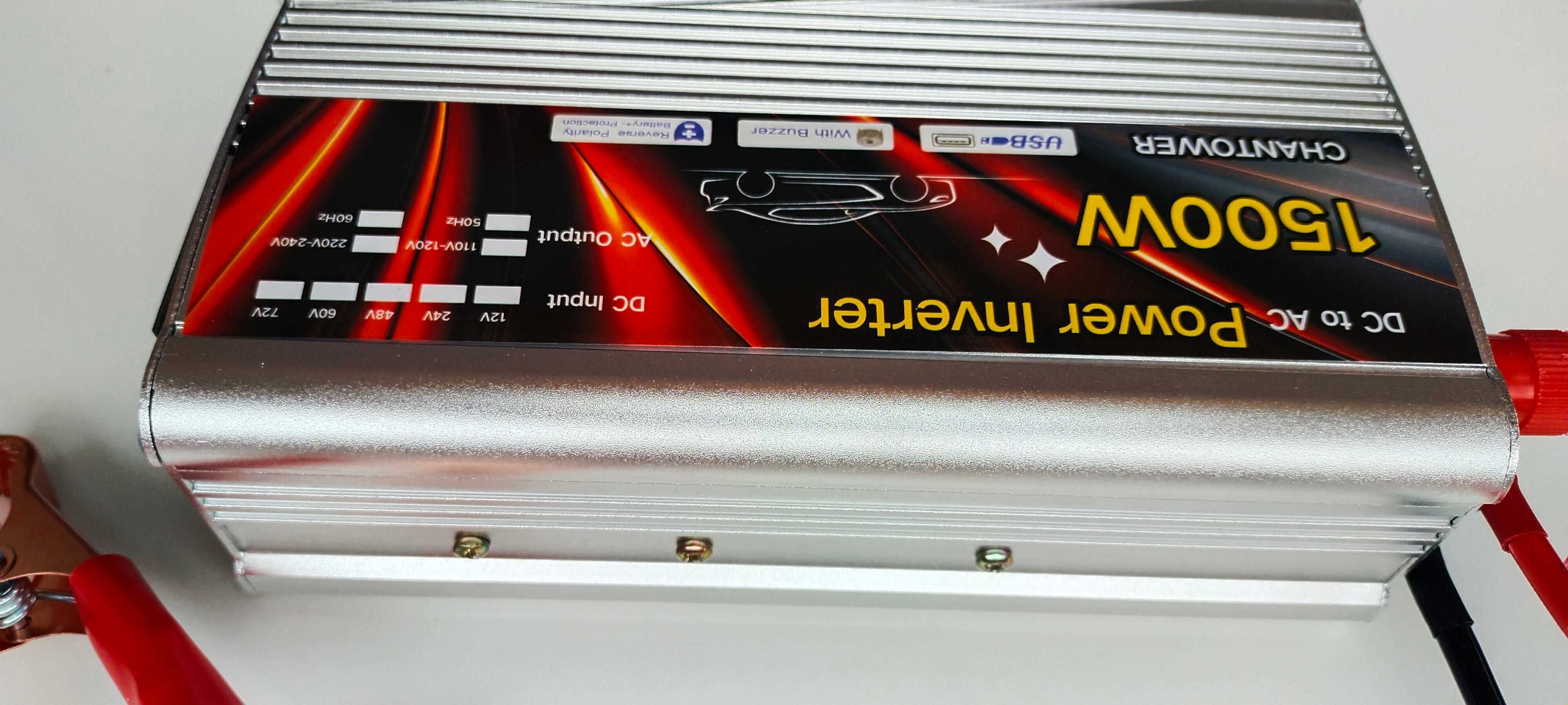 Инвертор 12 220 Інвертор 12V-220V 1500W Перетворювач напруги Новий