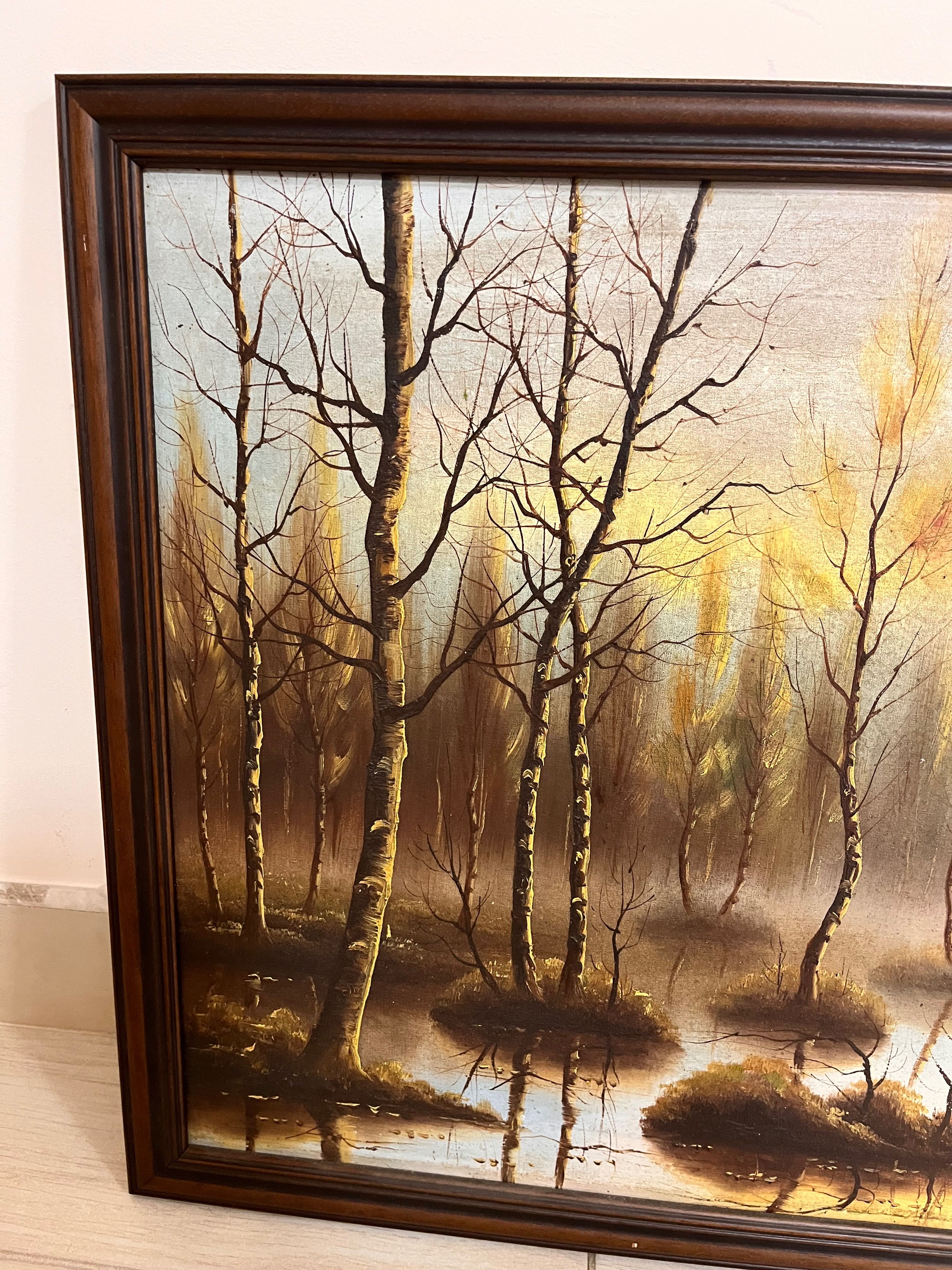 Вінтажна картина Пейзаж в лісі (в новій рамі)