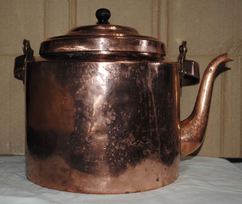 Великий мідний робочий антикварний чайник 5- 5,5 л.