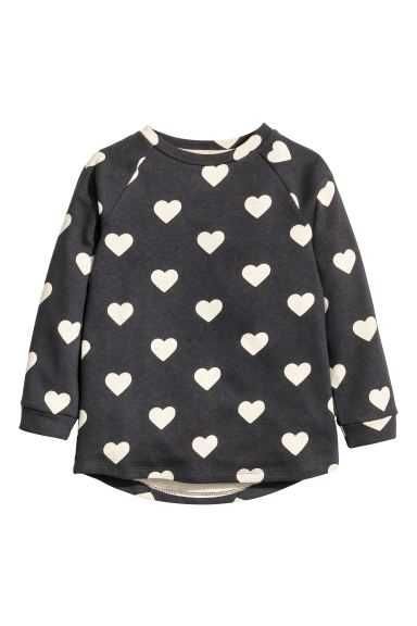 Bluza z dzianiny dresowej z nadrukiem w serca H&M roz 110-116