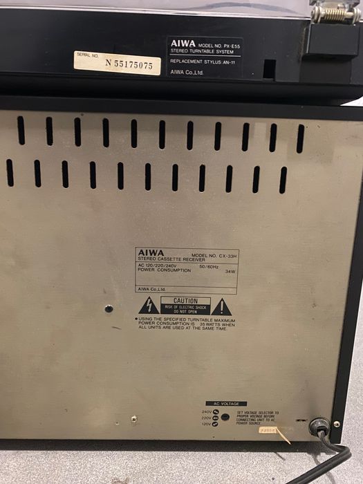 Wieża AIWA CX-33 gramofon PX-E55 made in Japan zestaw komplet