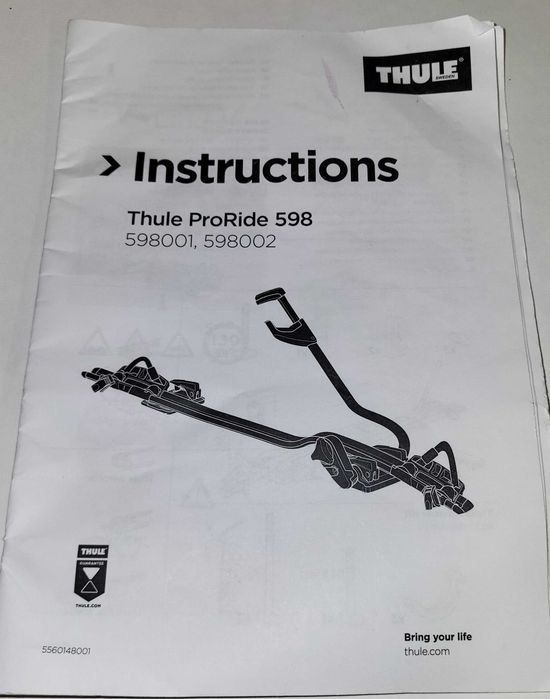 Bagażnik uchwyt rowerowy dachowy THULE 598 ProRide stan bardzo dobry