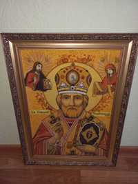 Икона из янтаря Николай Чудотворец