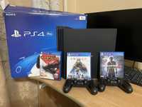 продам Playstation  4 pro 1 tb + два джойтика + 3 игры