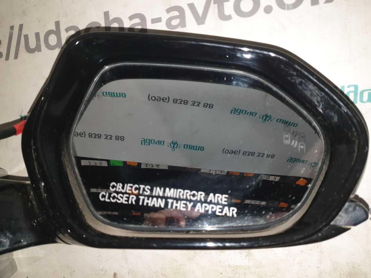 Дзеркало бічне праве Toyota Prius 50 16-6 пінів мертві зони BSM чорне