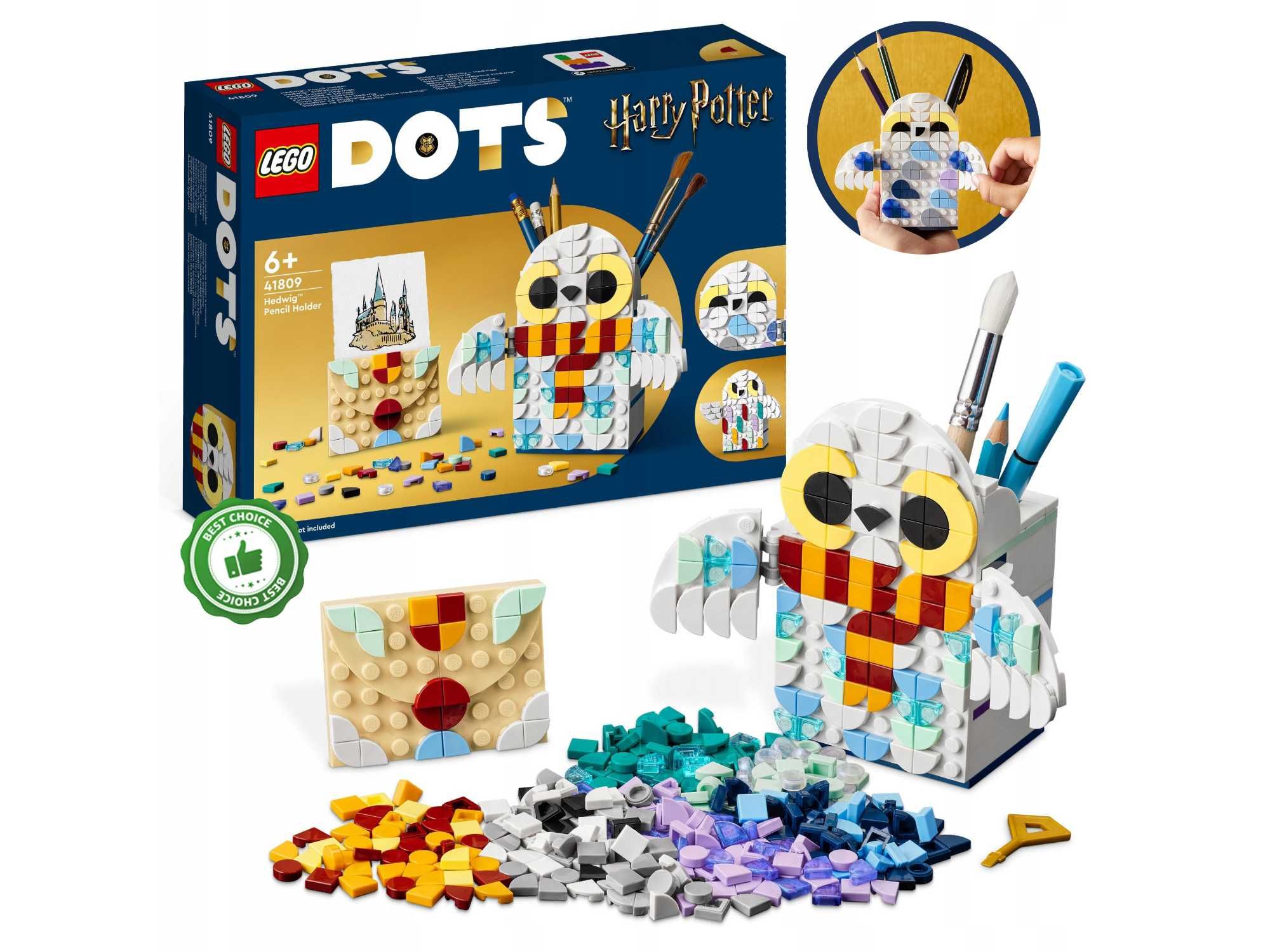 LEGO DOTS Pojemnik na długopisy Sowa Hedwigi Harry Potter + GRATIS