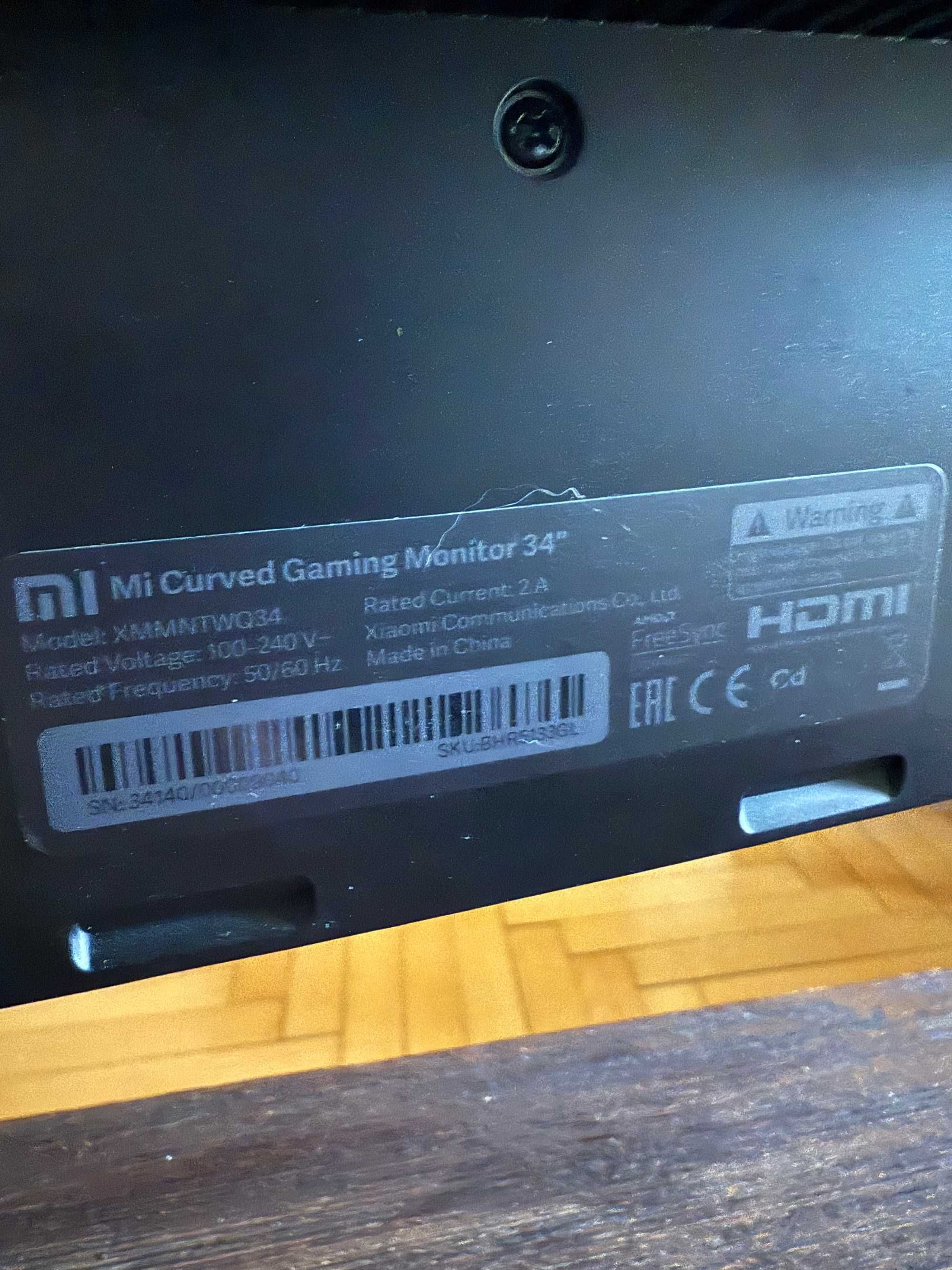 Monitor Xiaomi Mi XMMNTWQ34 144hz 34” Curved