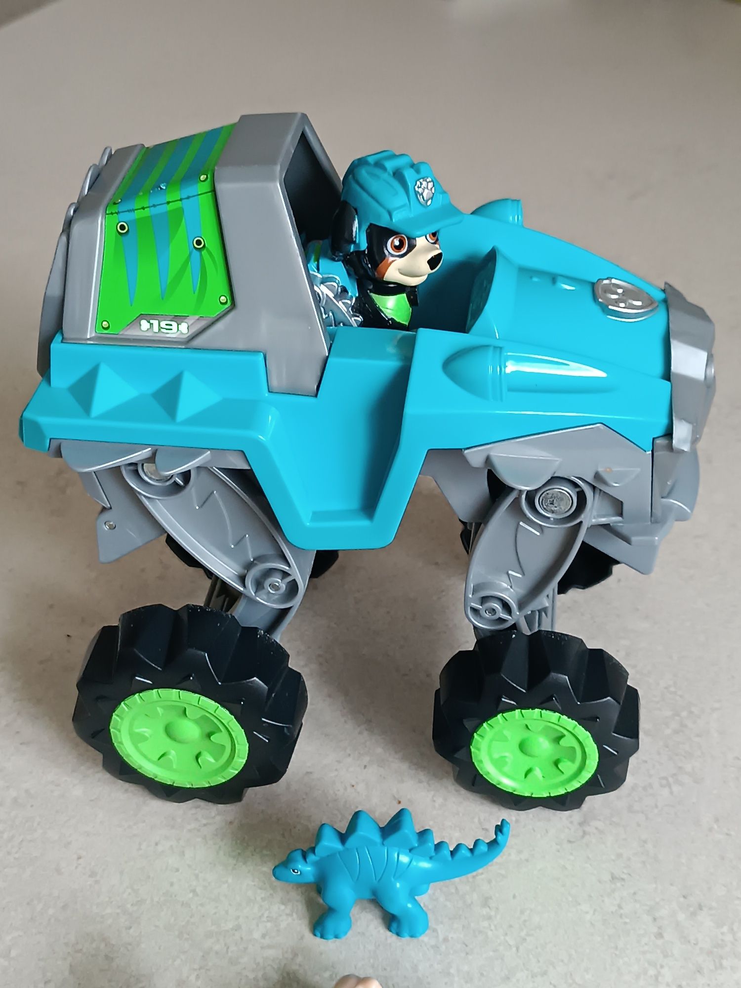 Psi Patrol Rex z pojazdem Dino Rescue + 12 małych