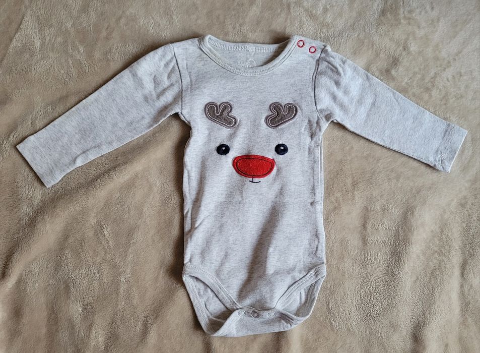 Body niemowlęce długi rękaw 68 Cool Club Smyk Łoś święta