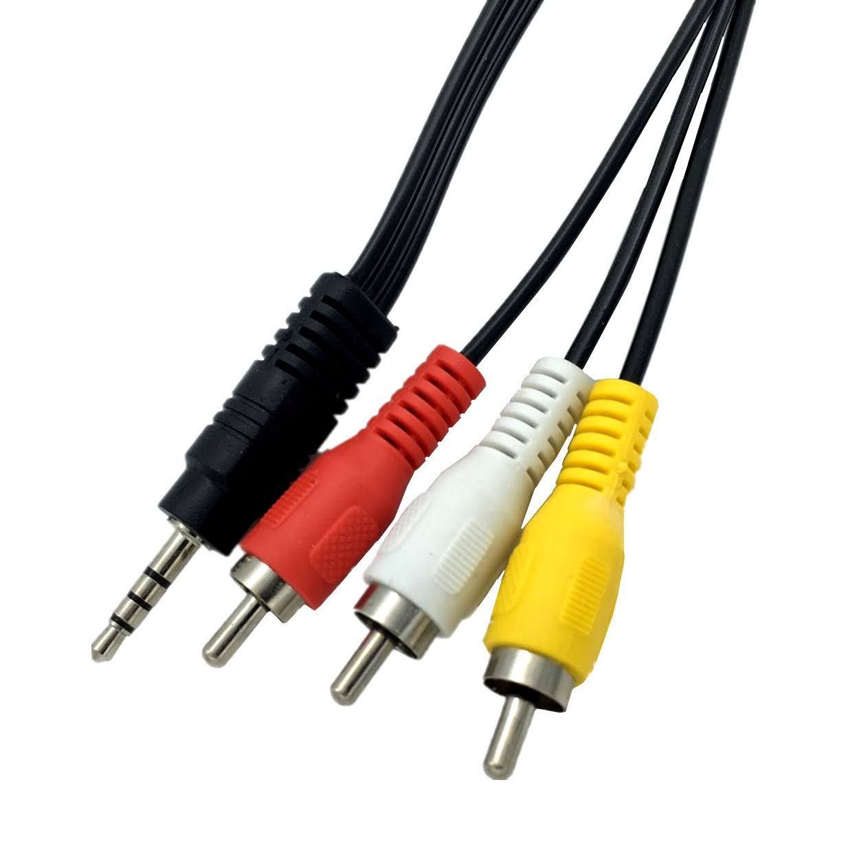 Cabo AV jack 3.5mm para 3 RCA (vídeo e áudio)