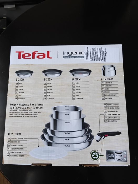 Zestaw garnków i patelni TEFAL Ingenio Cook Eat 8 el. indukcja pokrywk