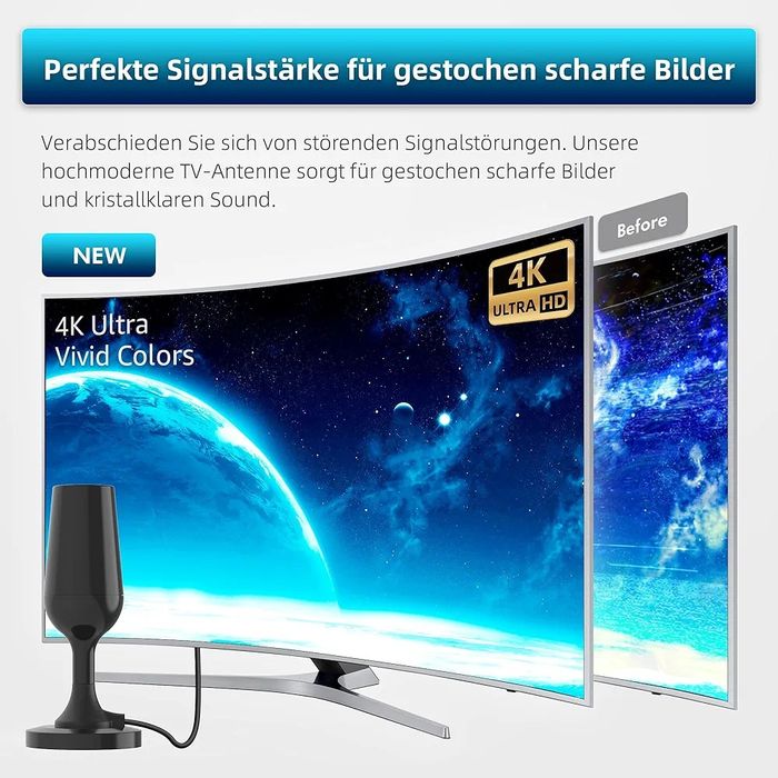 Antena DVBT2 ze wzmacniaczem HDTV 4K 1080P O501