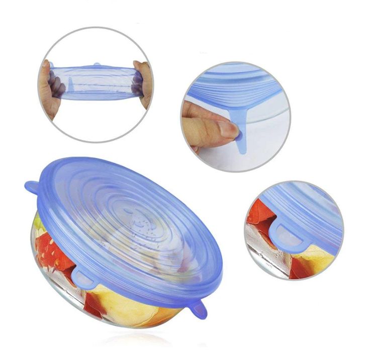 Pokrywki Silikonowe Uniwersalne Do Żywności Zestaw 6 Sztuk