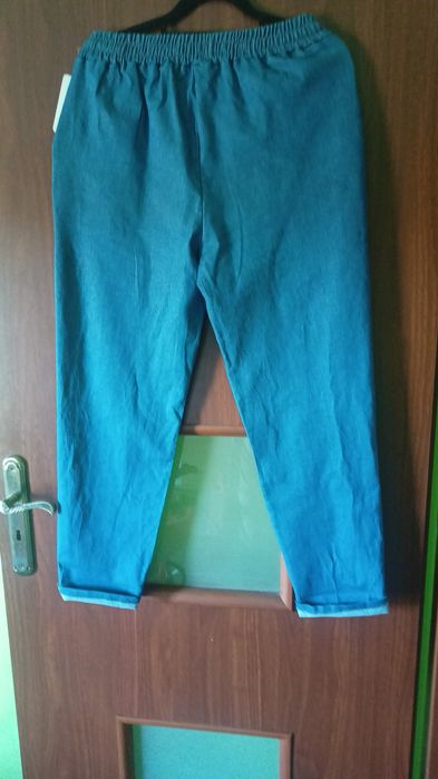 Nowe jeansy falbanką guma włoskie elastyczne