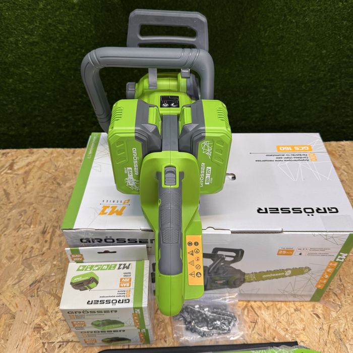 Акумуляторна ланцюгова пила на два акумулятори 40v Grosser GCS 160