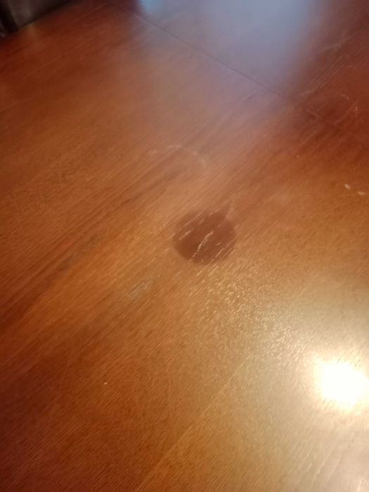 Stół dębowy ciemny rozkładany z krzesłami