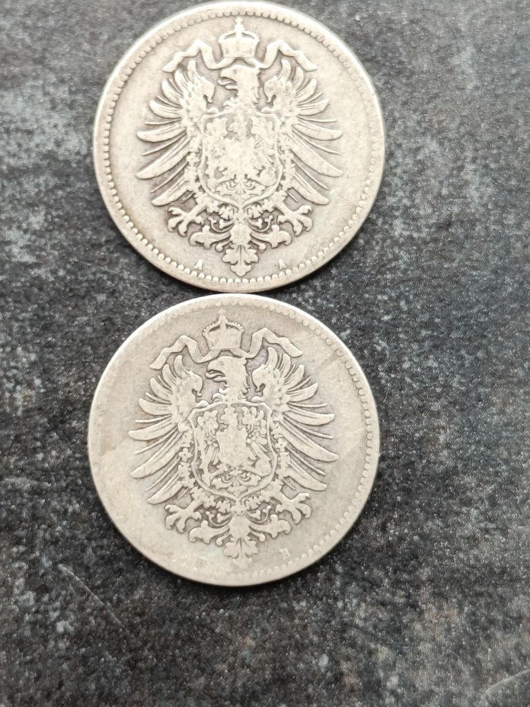 2 x 1 marka 1875r. B i 1876r. A Niemcy srebro