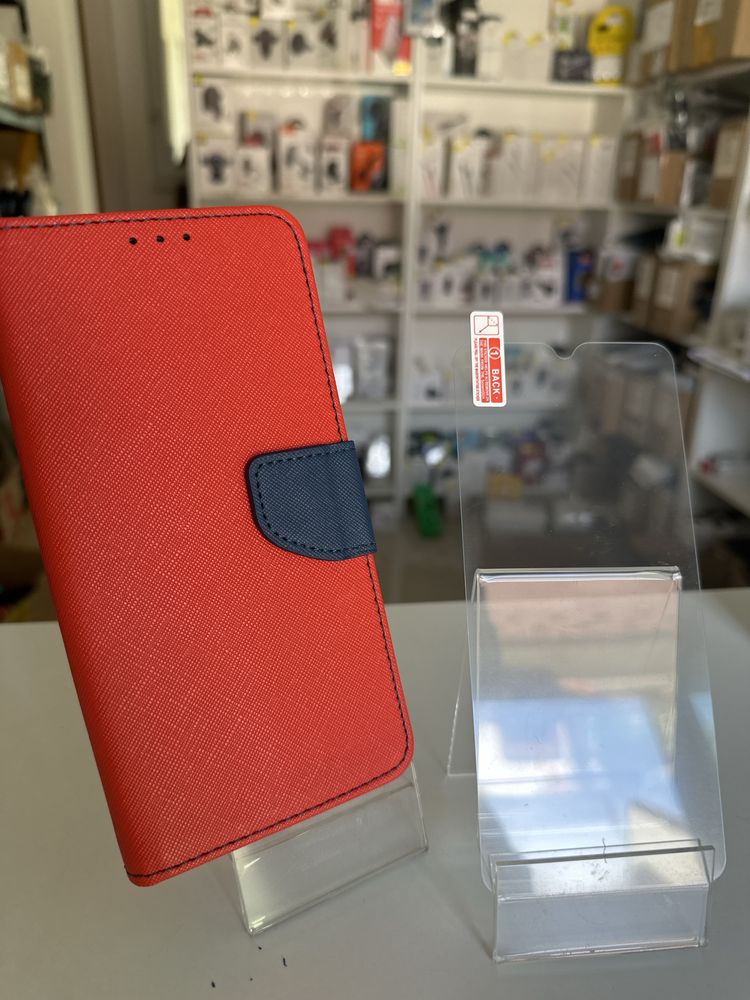 Etui fancy czerwone + szkło hartowane 9H OPPO A94 4G