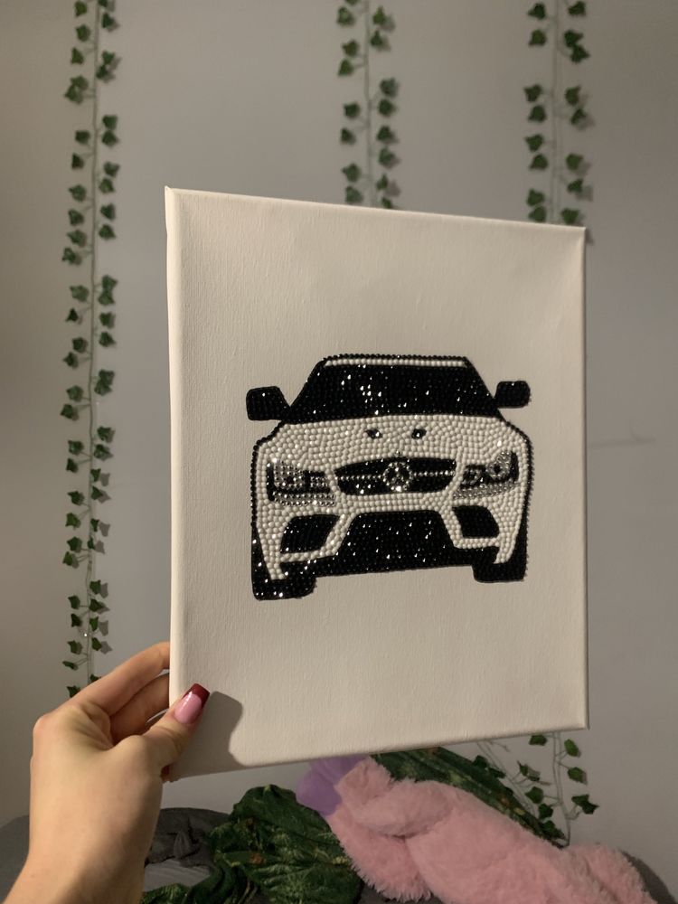 Obraz diamond painting mercedes GLC 24x30cm