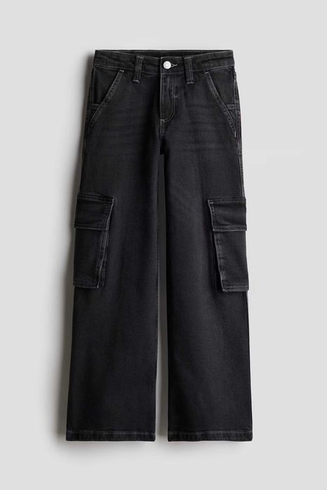 Spodnie dżinsy bojówki szerokie szwedy baggy H&M 152