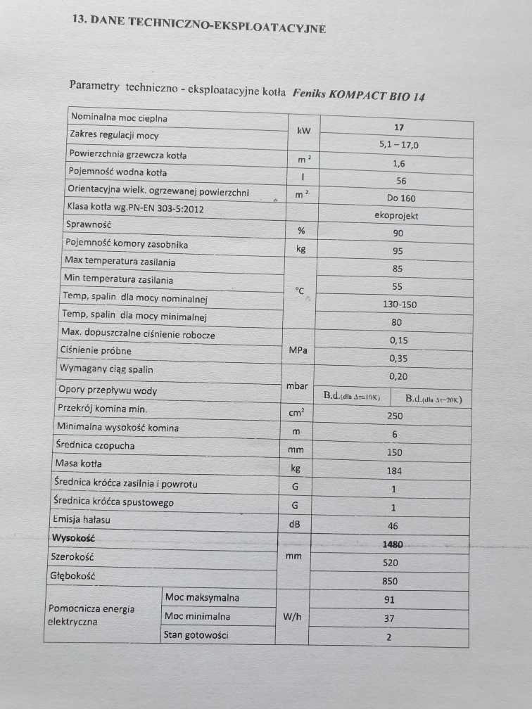 Kocioł Na Pellet Feniks Kompact Bio 17kW