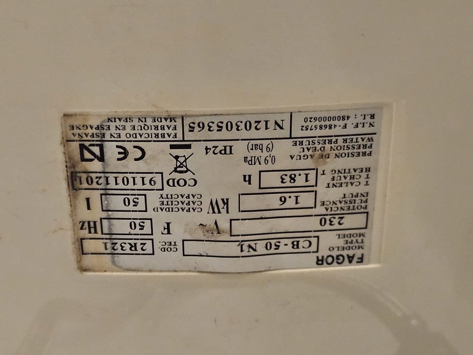 Termoacumulador Fagor 50L