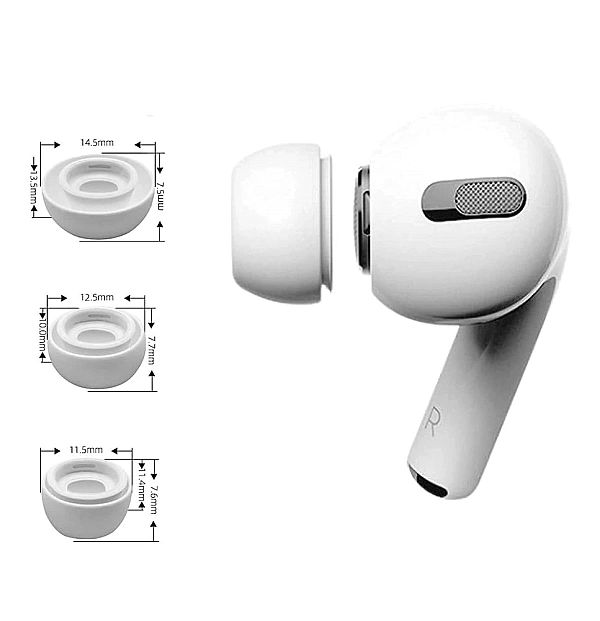 Nakładki Tech-Protect Ear Tips do słuchawek AirPods Pro 1 / 2 w rozmia