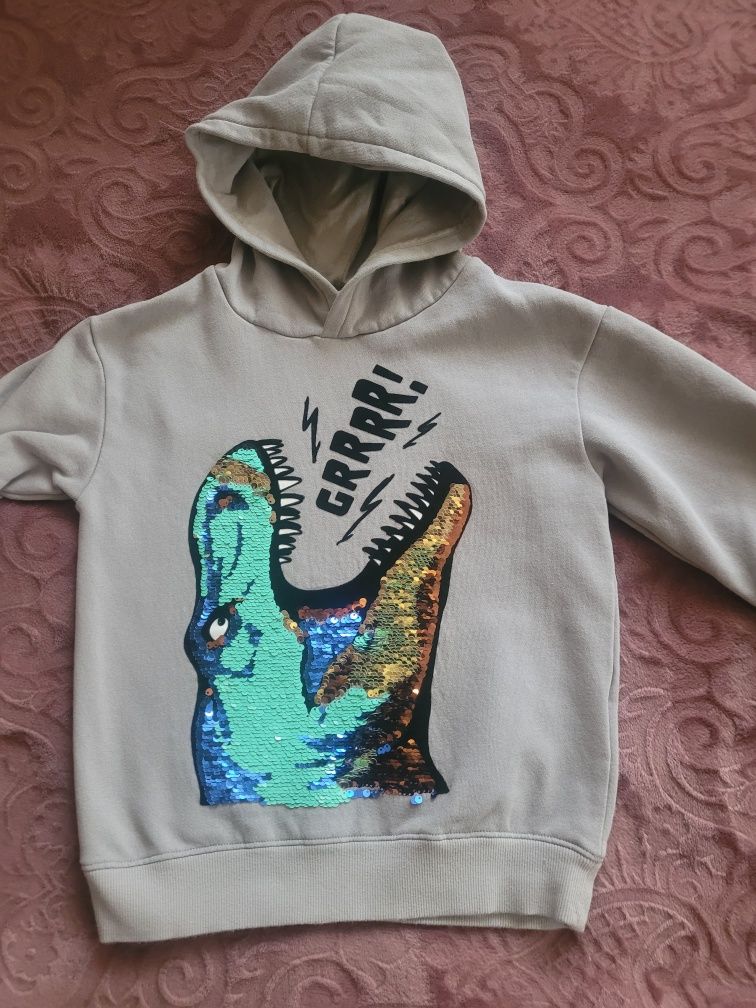 Bluza z kapturem H&M 122 dinozaur