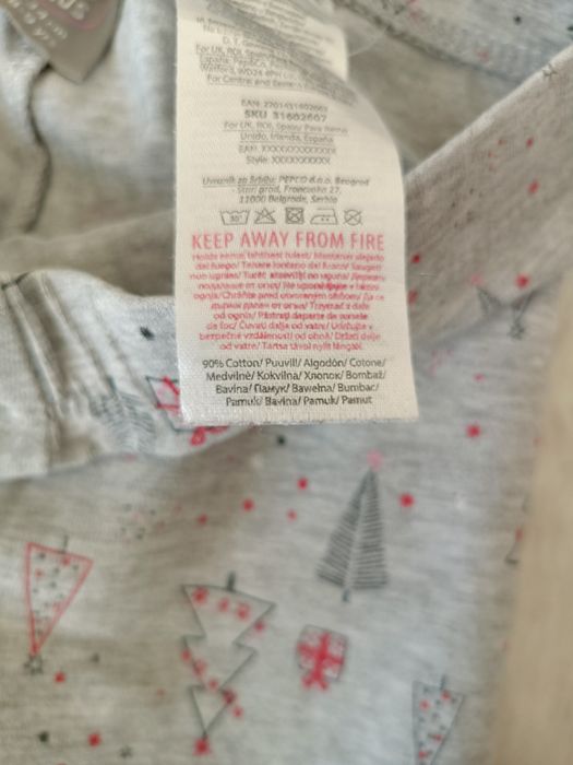 Świąteczne leginsy w choinki bawełna wiskoza 128  134