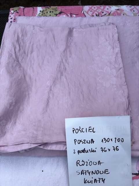 pościel róż poszwa 135*200 +2 poszewki poduszka 75*75 bawełna satynowa