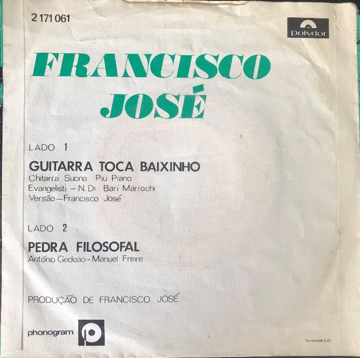 Disco Vinil - Disco vinil - Francisco José pedra filosofal