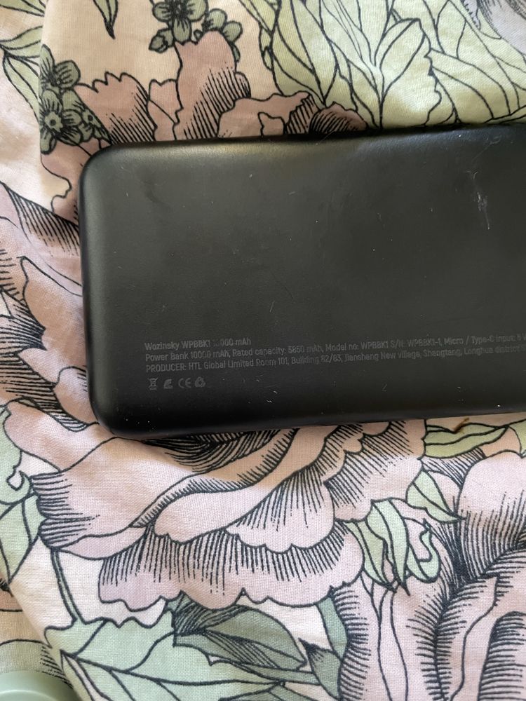 Powerbank wozinsky WPBBK1 10000 mah 2x usb czarny led lekki