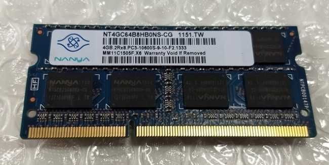 Pamięć RAM 4GB DDR3 1333 MHz Laptop