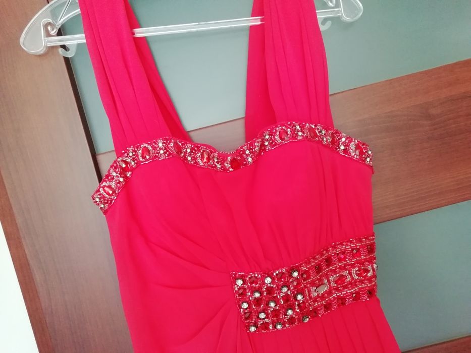 Sukienka Bicici r. S XS długa czerwona piękna suknia