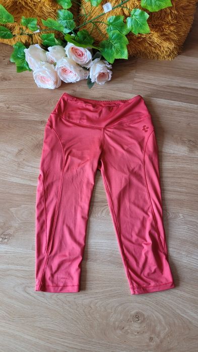 Legginsy kolarki do kolana koralowy łososiowy sportowe Crivit nowe