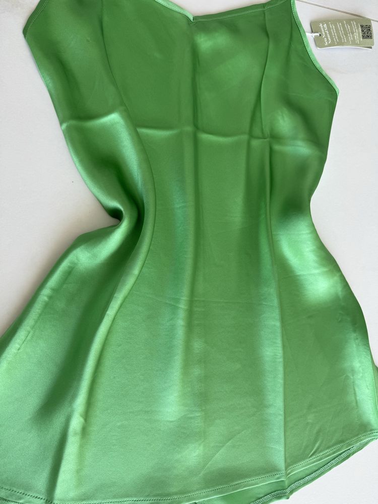Instimissimi piżama jedwabna zielona koszula na ramiączkach  S